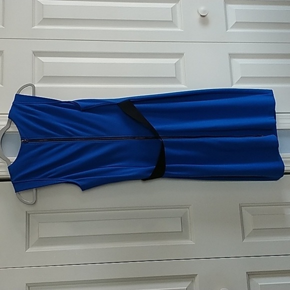 Kenneth Cole Blue Samantha Sheath Dress M - Picture 2 of 9